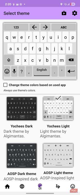 تنظیمات و طرح AnySoftKeyboard (1)