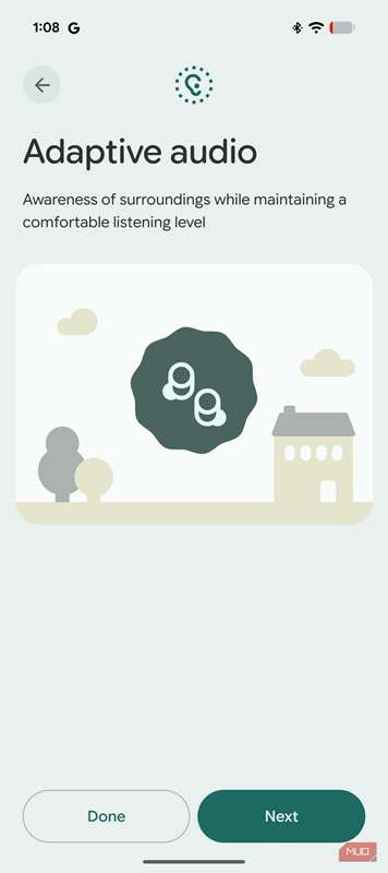 صدا تطبیقی در برنامه Google Pixel Buds Pro 2