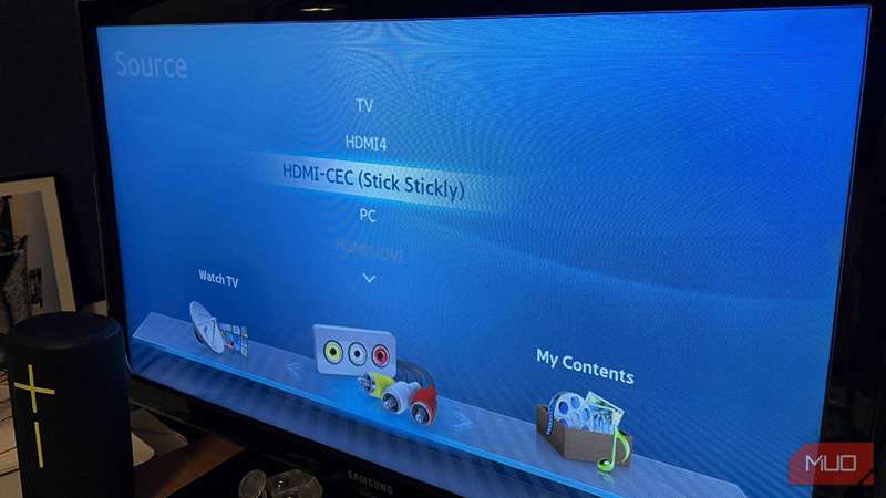 منوی منبع HDMI-CEC در تلویزیون