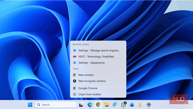 لیست پرش در نوار وظیفه ویندوز