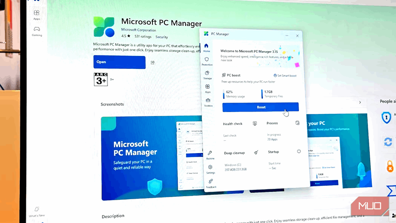 مدیر PC ویندوز با گزینهٔ افزایش رم