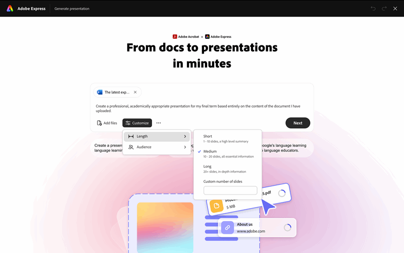 تنظیم طول ویژگی تولید ارائه ادوبی