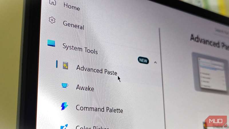 ویژگی چسباندن پیشرفته در منوی ابزارهای سیستمی PowerToys