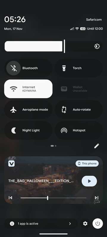 قاب اعلان اندروید با تنظیمات سریع