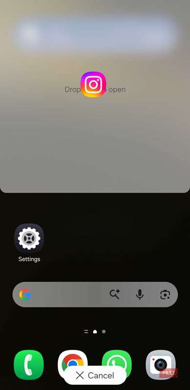گوشی اندروید نمایش گزینه صفحه تقسیم