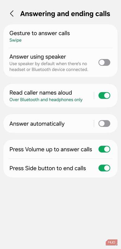 منوی پاسخ‌گویی و پایان تماس‌ها در اندروید
