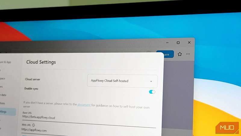 تنظیمات ابر AppFlowy ۲