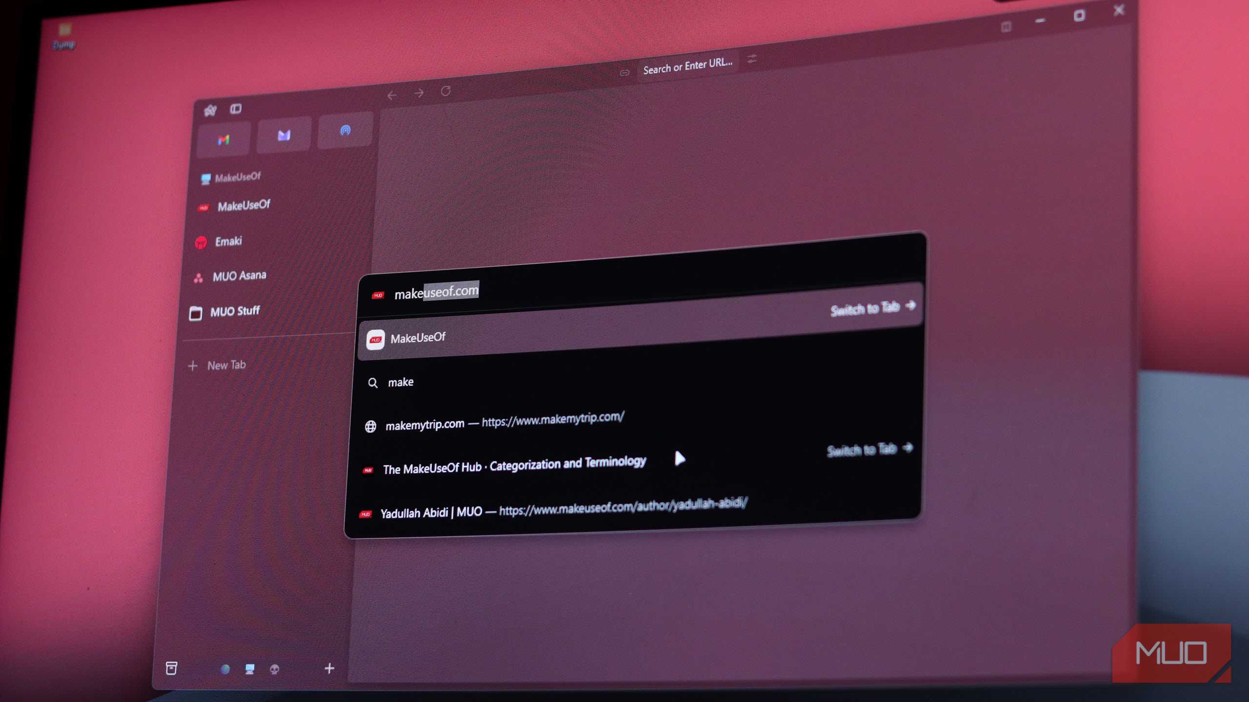 صفحه تب جدید در مرورگر Arc