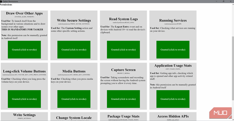 تنظیم خودکار مجوزها با tasker با استفاده از ابزار اشکالزدایی USB