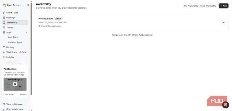 دسترس‌پذیری در Cal