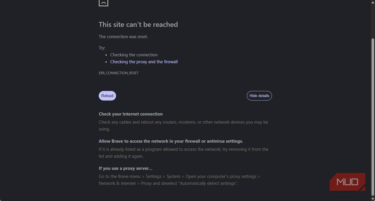مرورگر Brave مسدود کردن اتصال به سایت ناامن