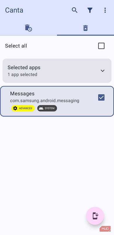گزینه نصب مجدد برنامه Canta در گوشی اندروید