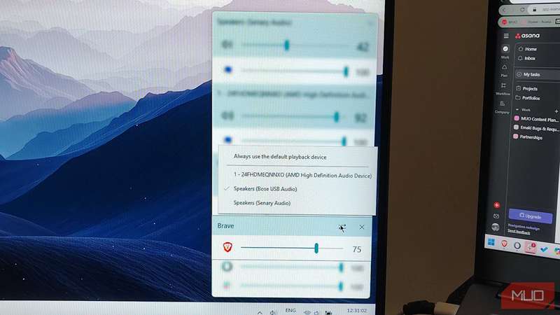انتخاب منبع خروجی برای برنامه‌های تک‌تک