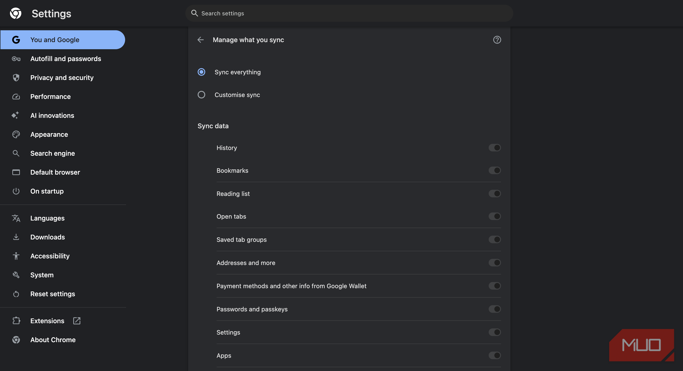 چه چیزی بهصورت پیشفرض توسط Chrome Sync بهابر آپلود میشود
