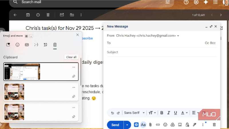 استفاده از تاریخچه کلیپ‌بورد در برنامه‌ها