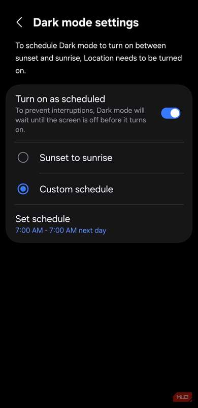 تنظیمات حالت تاریک در گوشی اندروید