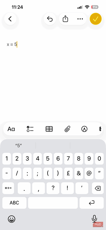 اعلام یک متغیر در Apple Notes