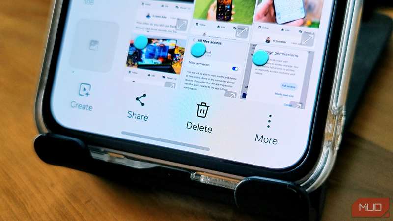 گزینه حذف در برنامه گالری سامسونگ
