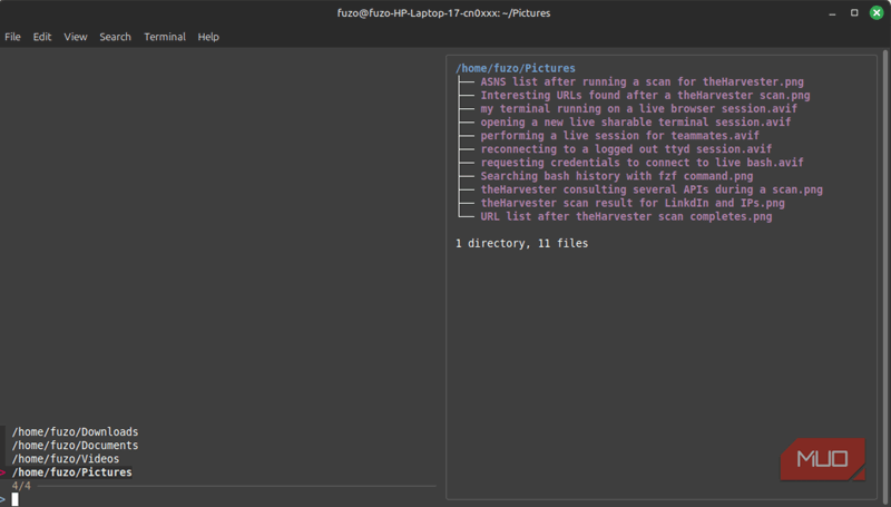 نمایش فهرستی از دایرکتوری‌های بازدید شده با zoxide