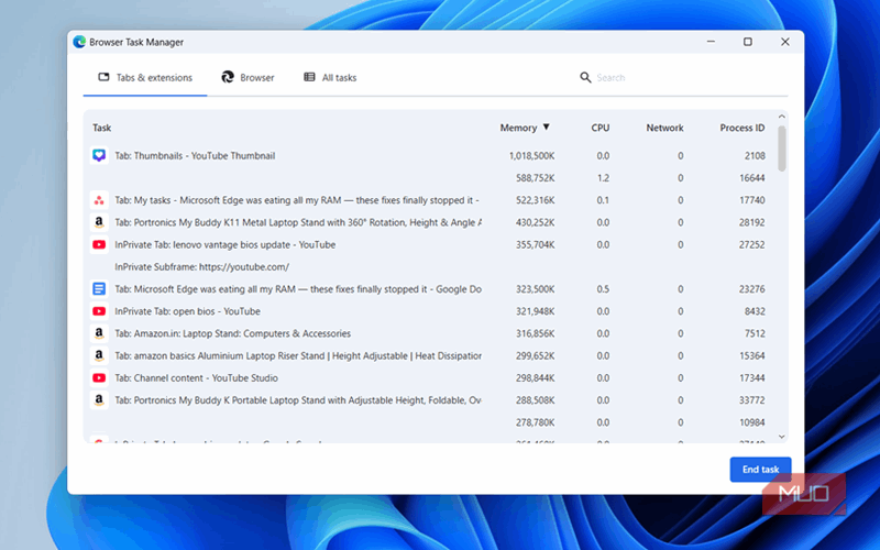 مدیر وظایف Edge