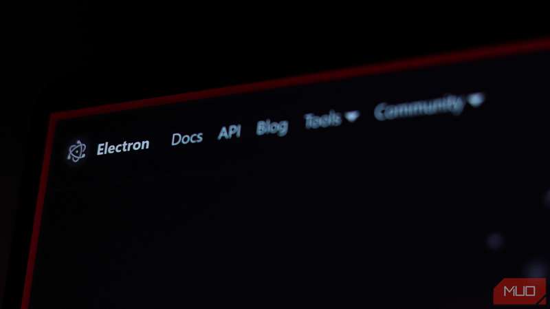 لوگو Electron در وب‌سایت رسمی.