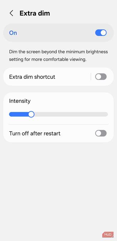 تنظیم کم‌روشن اضافی در گوشی اندروید