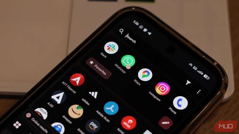 بخش برنامه‌های مورد علاقه در لانچر Kvaesitso