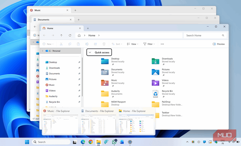 پوشه‌کاوی فایل در ویندوز ۱۱ باز است
