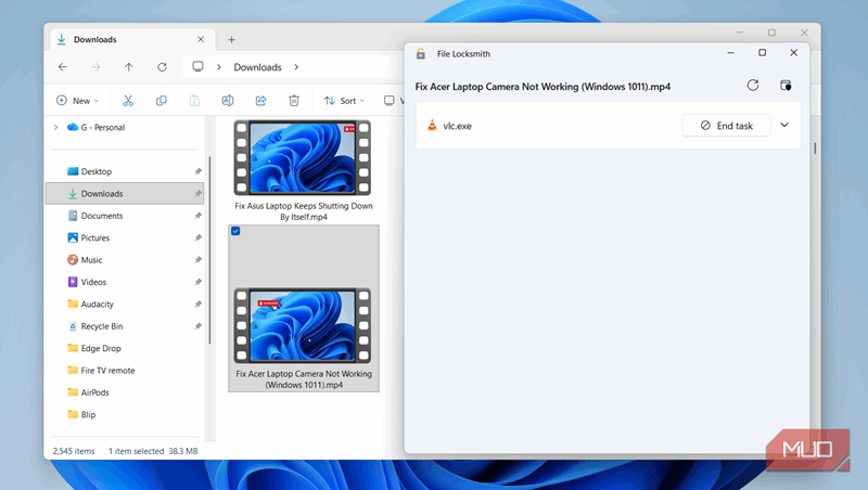 قفل‌ساز فایل در مرورگر فایل