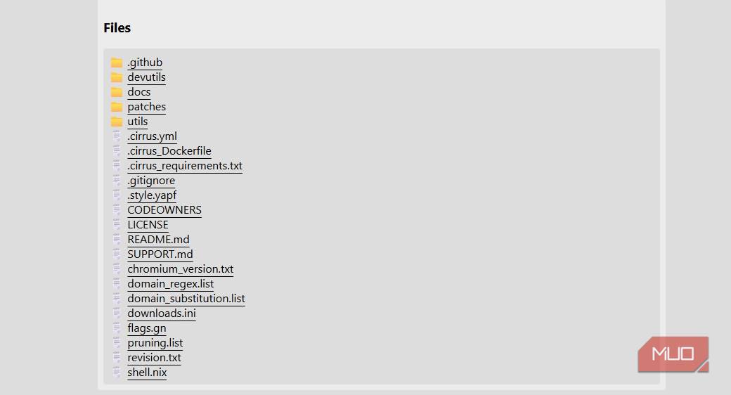فایلهای پروژه Ungoogled Chromium
