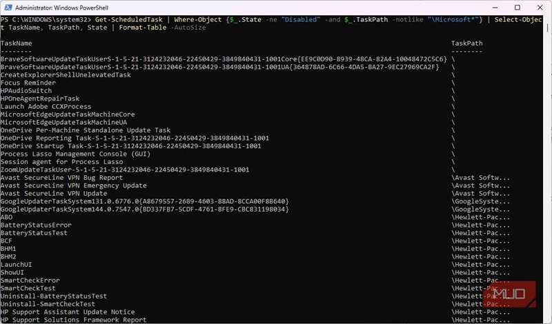 استفاده از PowerShell برای یافتن کارهای تولید شده توسط ابزارهای شخص ثالث