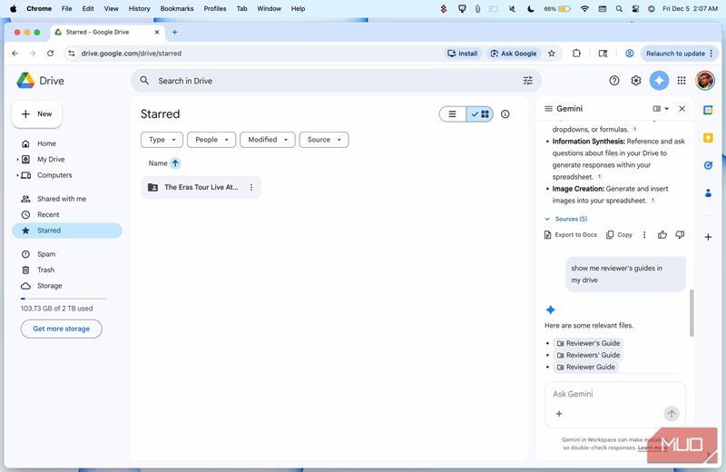 یافتن فایل‌ها در Google Drive کاربر.