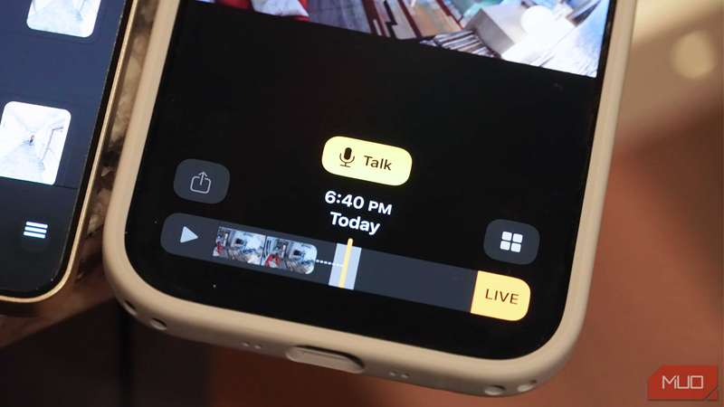 دکمه‌ی گفت‌وگو و اسکرابر زنده در برنامه Apple Home