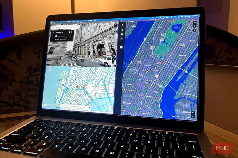 Google Maps و Apple Maps باز بر روی مرورگر در MacBook Air
