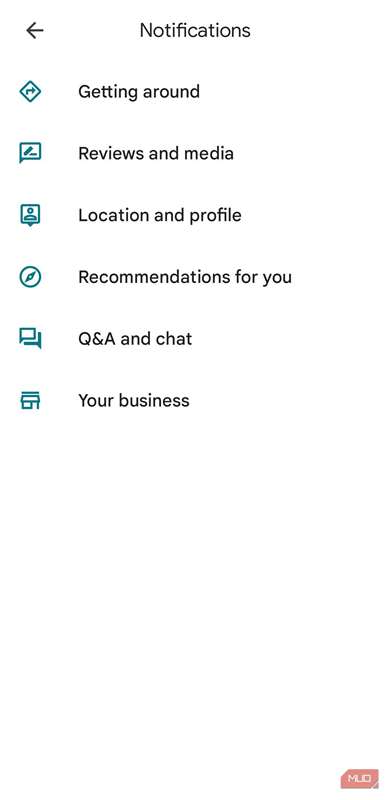 تنظیمات اعلان‌های Google Maps