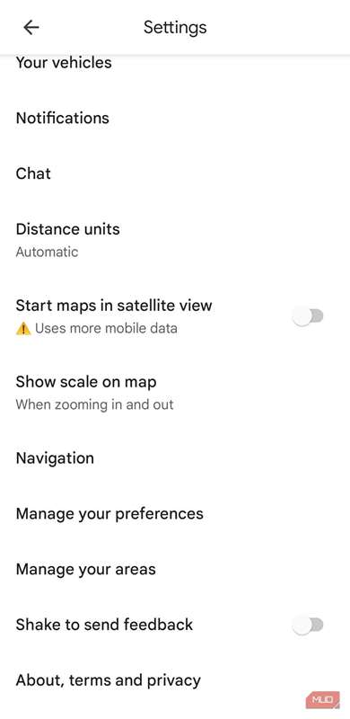 گزینهٔ نمای ماهواره‌ای Google Maps