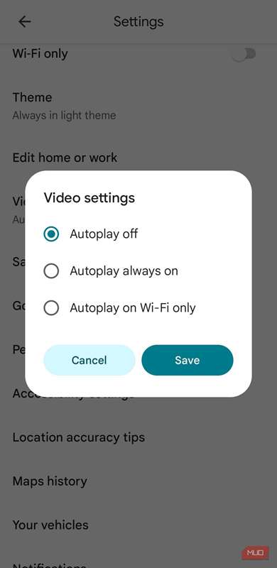 تنظیمات پخش خودکار ویدیو Google Maps در اندروید
