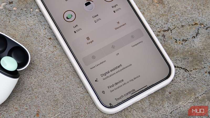 دکمه Find device در برنامه تنظیمات Pixel Buds Pro 2