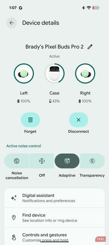 صدا تطبیقی فعال شده در Google Pixel Buds Pro 2