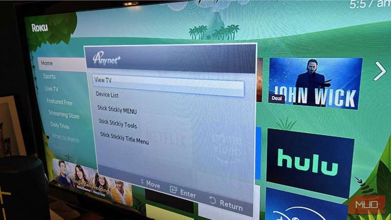 تنظیمات Anynet+ روی تلویزیون با استفاده از HDMI‑CEC