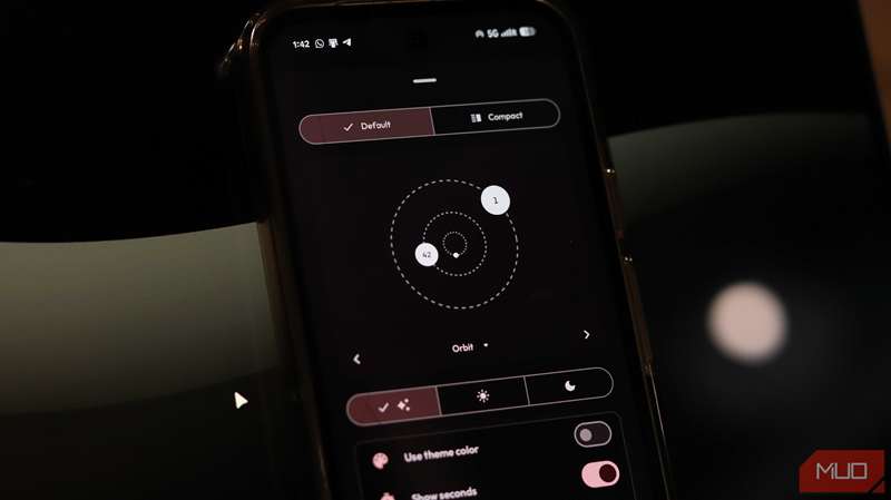 منوی تنظیمات صفحهٔ اصلی در لانچر Kvaesitso
