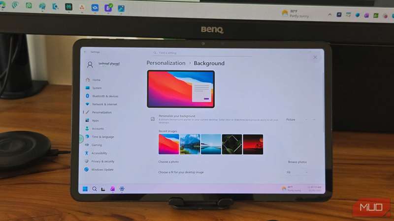 Huawei Honor Pad 8 با باز شدن تنظیمات ویندوز 11
