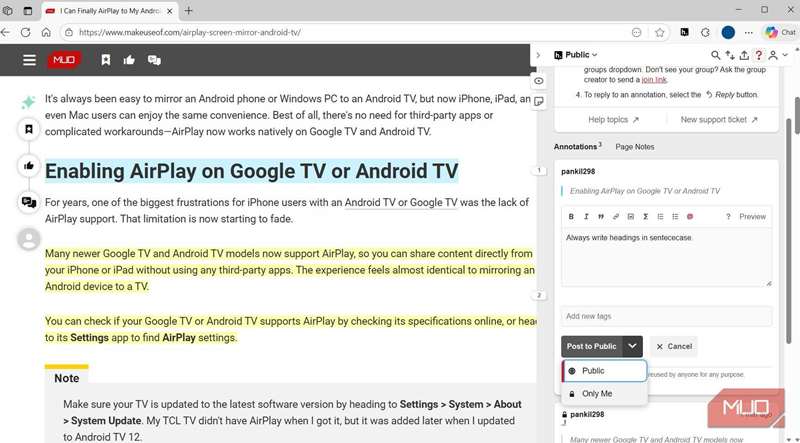افزونه Hypothesis در MS Edge