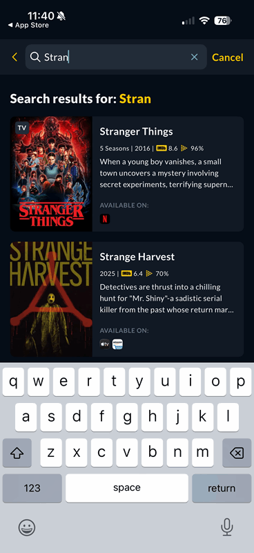 جستجو برای سریال‌ها و فیلم‌ها در JustWatch
