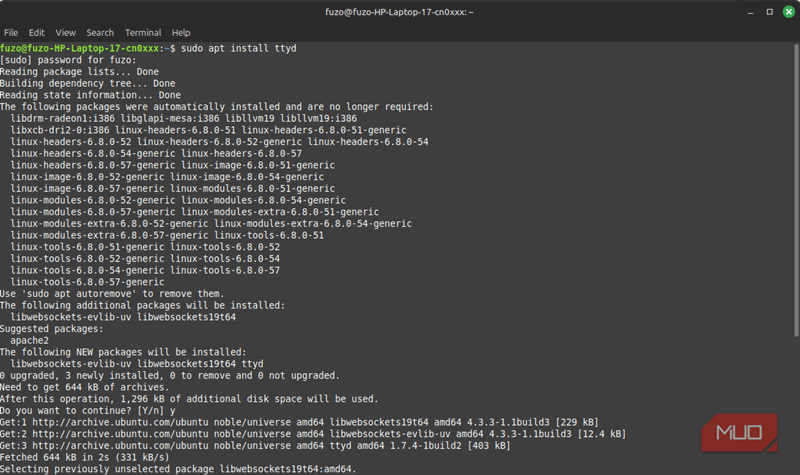 نصب ttyd روی لینوکس مینت