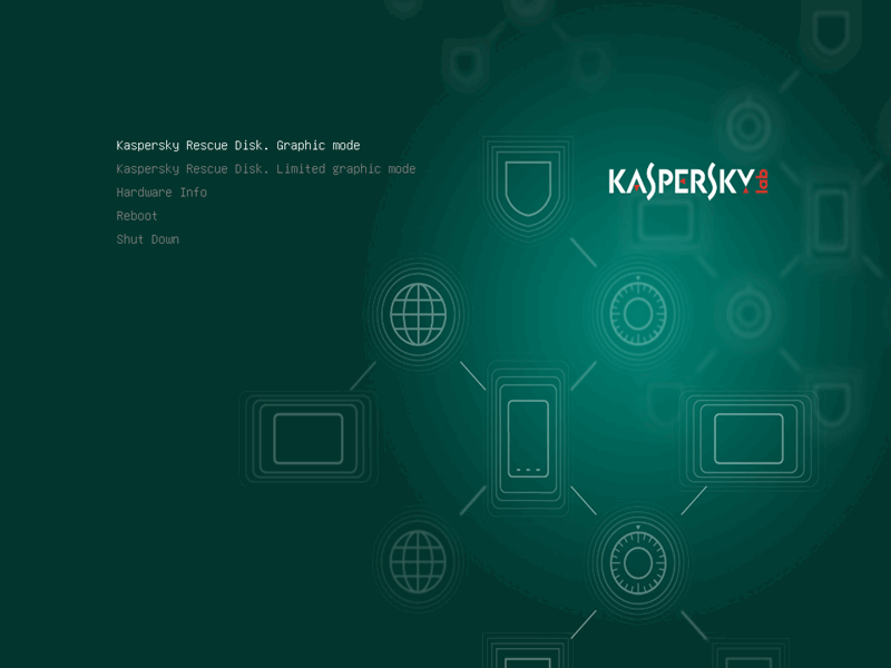 Kaspersky Rescue Disk در حالت بوت زنده روی ویندوز