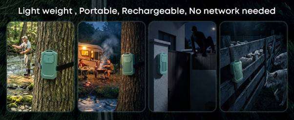 آلارم امنیتی رادار کمپینگ LETWESAF در یک مجموعهای از تصاویر نشاندهنده قابلیت چندمنظوره آن