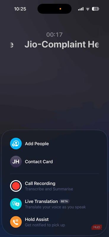 گزینه ترجمه زنده برای تماس در iOS 26