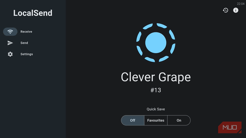 برنامه LocalSend روی تلویزیون