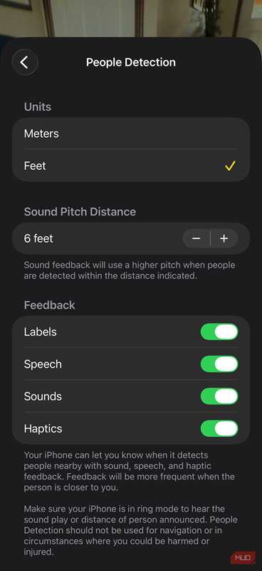 یک اسکرین‌شات از برنامه Magnifier بر روی iPhone.